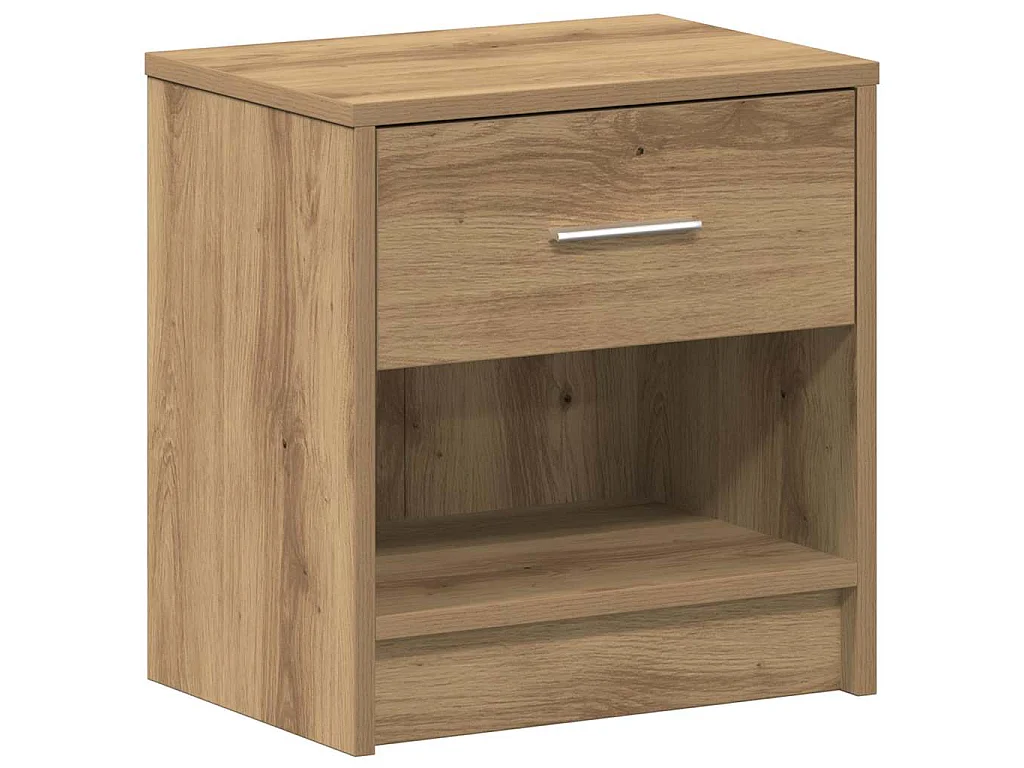 Table de chevet avec tiroir en chêne artisanal 39 x 28 x 41 cm