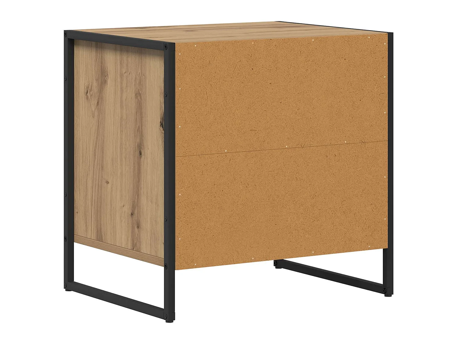 Mesa de Noche con cajón 2 piezas Roble Artesanal 50 x 39,5 x 50 cm