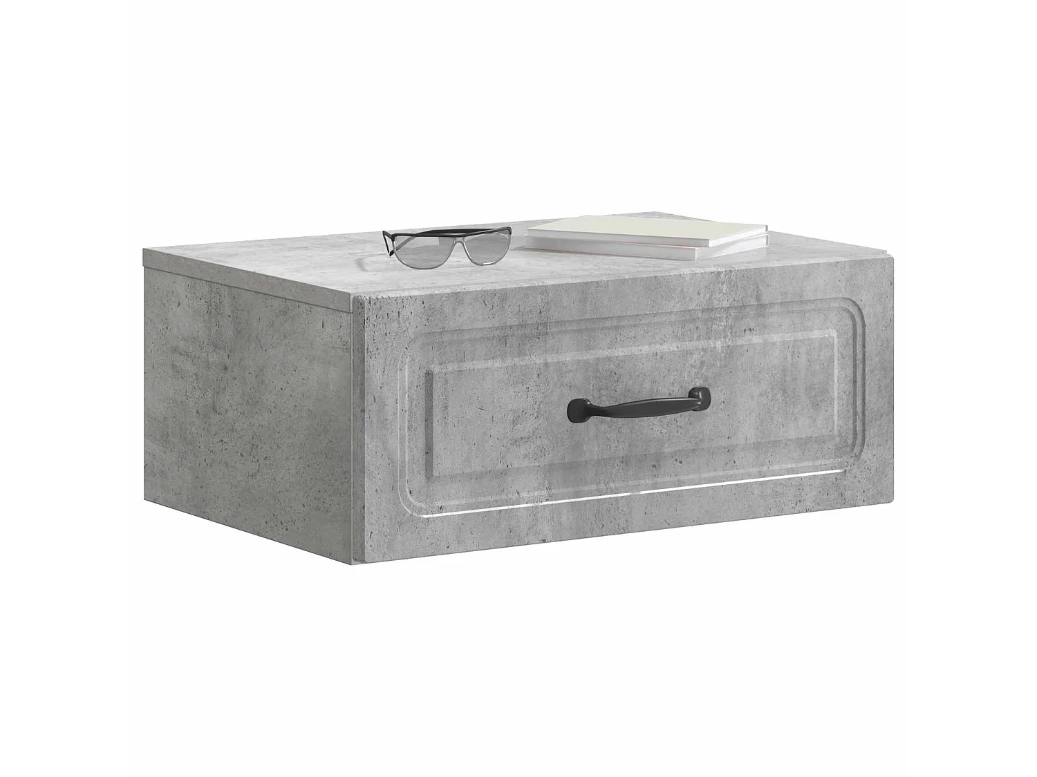 Table de chevet mural Gris béton 49 x 34,5 x 20 cm