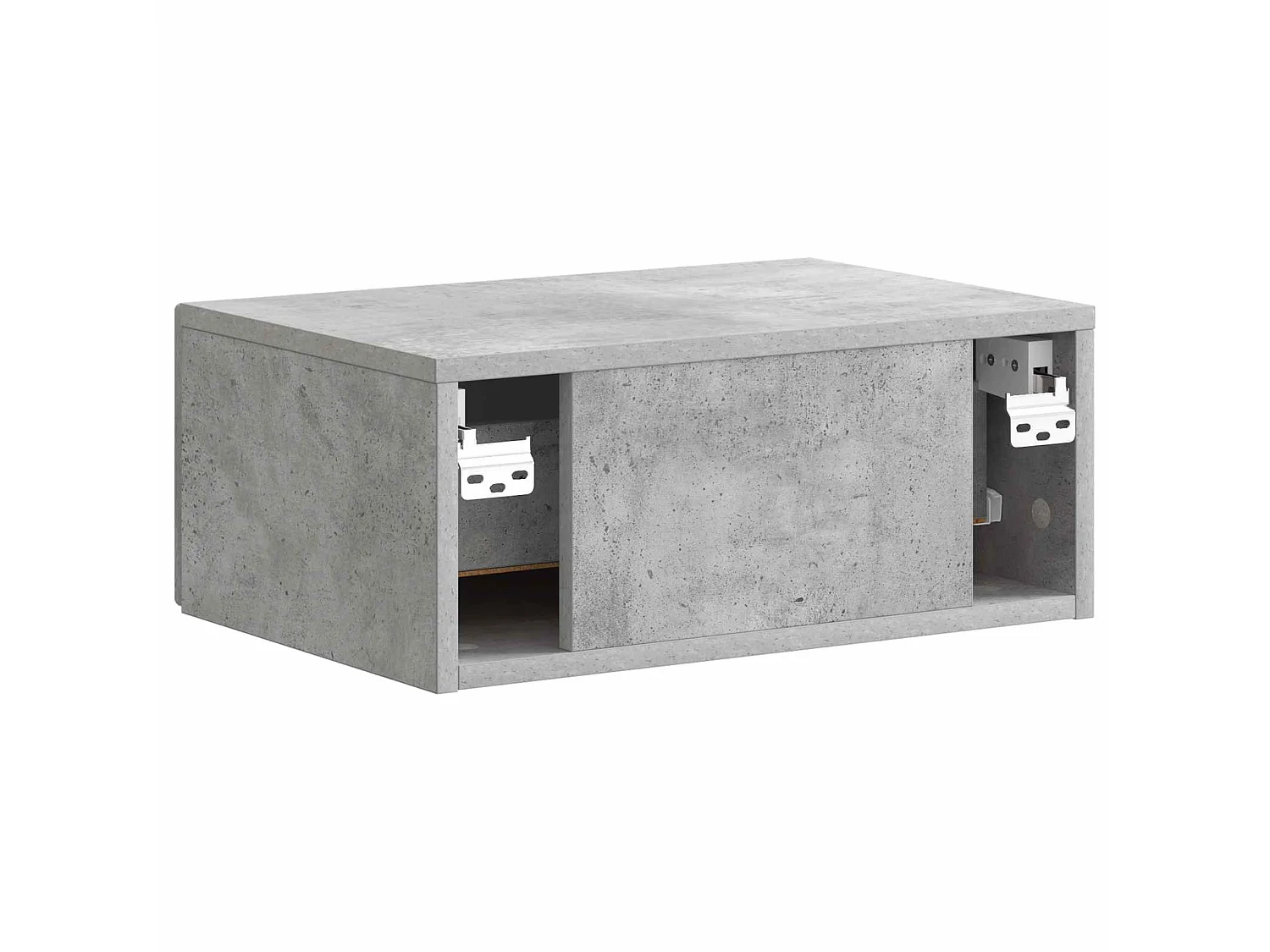 Table de chevet mural Gris béton 49 x 34,5 x 20 cm