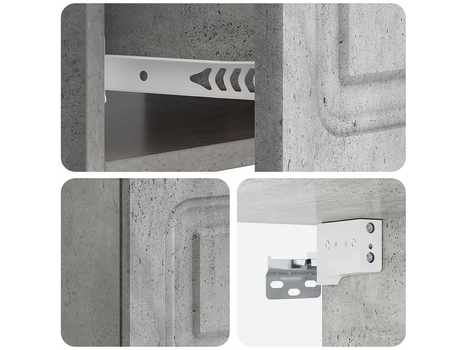 Table de chevet mural Gris béton 49 x 34,5 x 20 cm