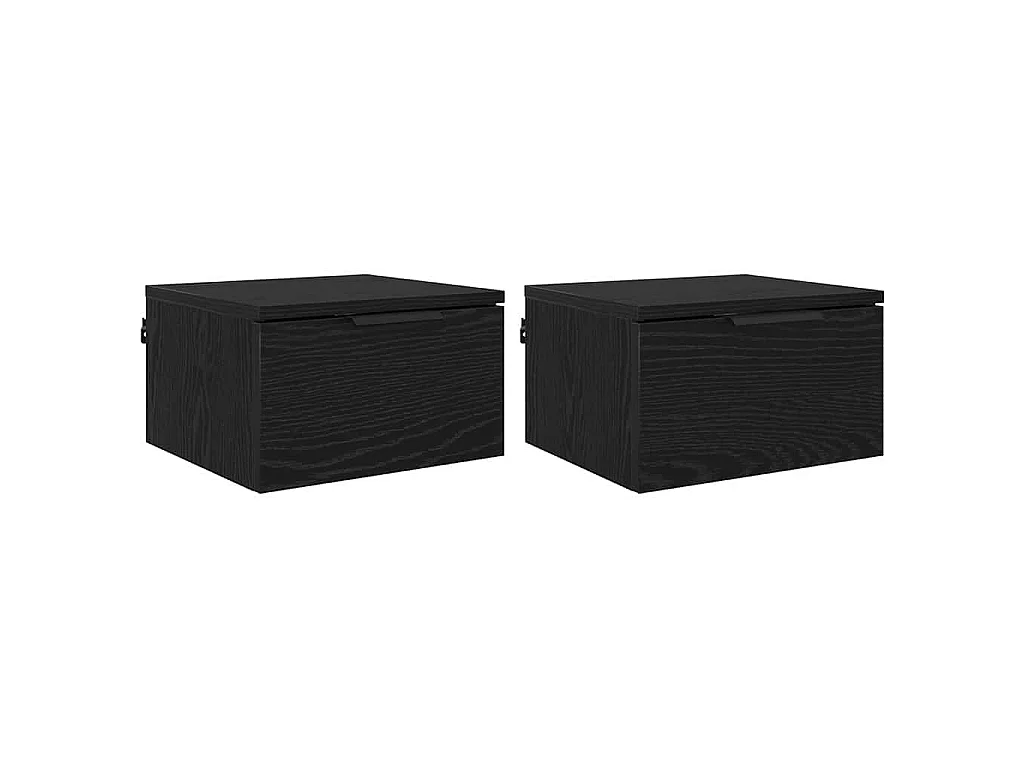 Armario de Noche con cajón 2 piezas Roble negro 34 x 30 x 20 cm