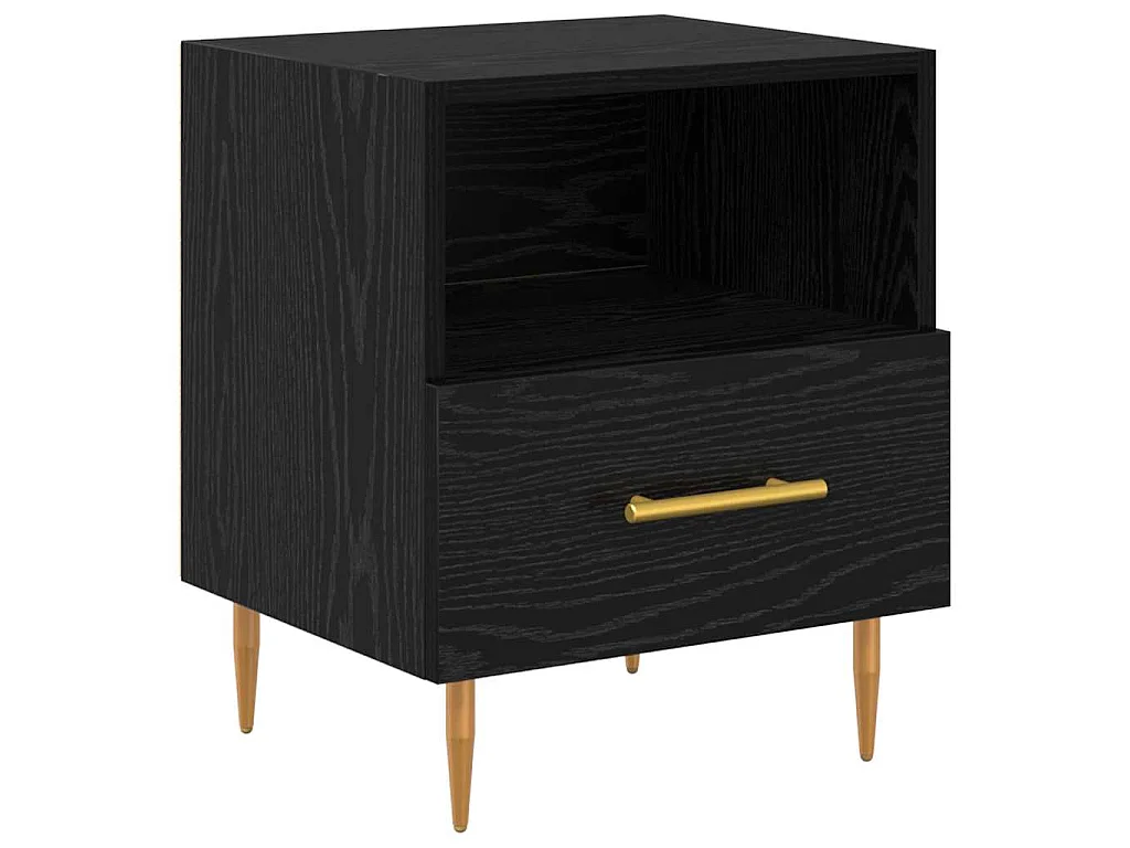 Mesa de Noche Negro 40 x 35 x 47.5 cm Madera contrachapada
