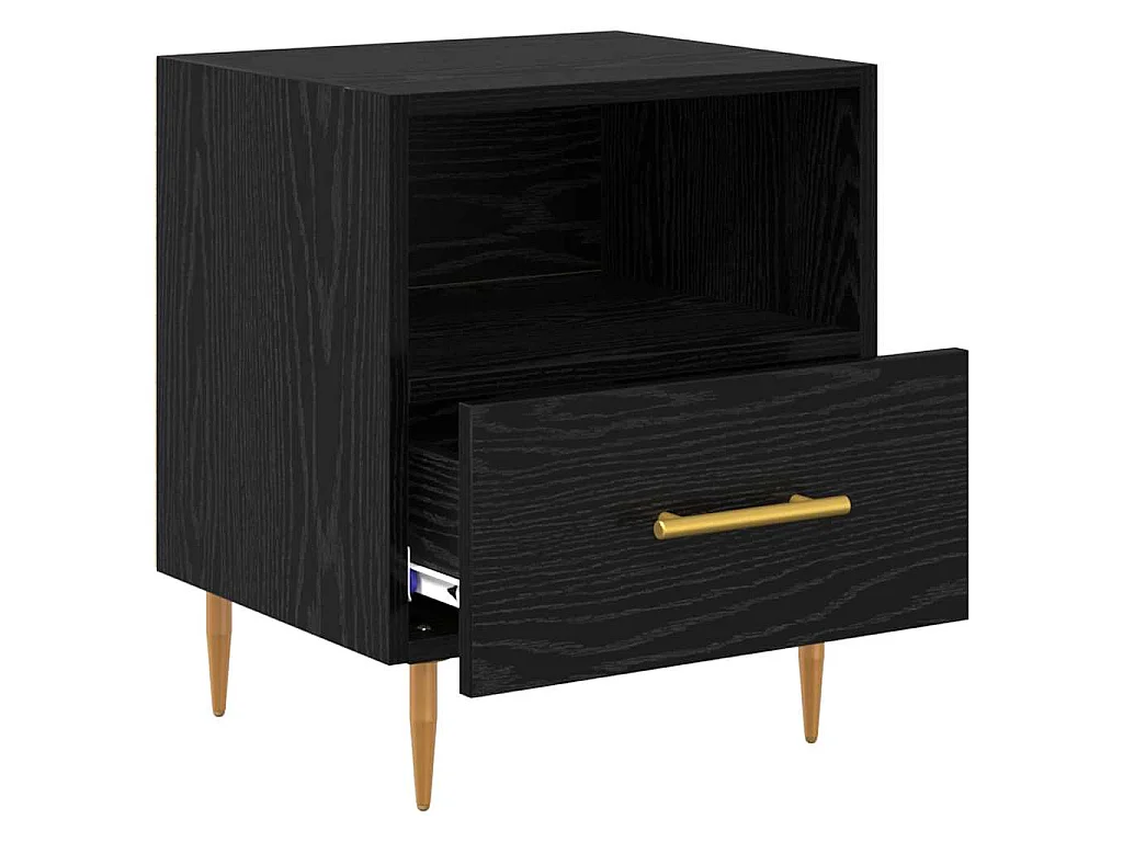 Mesa de Noche Negro 40 x 35 x 47.5 cm Madera contrachapada