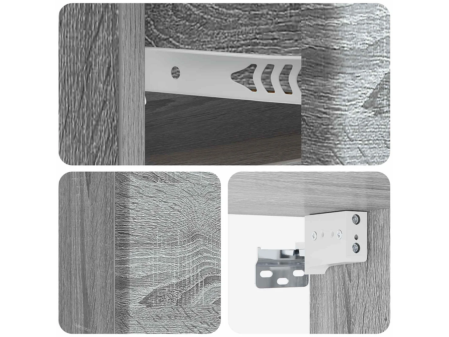 Table de chevet mural Sonoma gris 34,5 x 33 x 20 cm