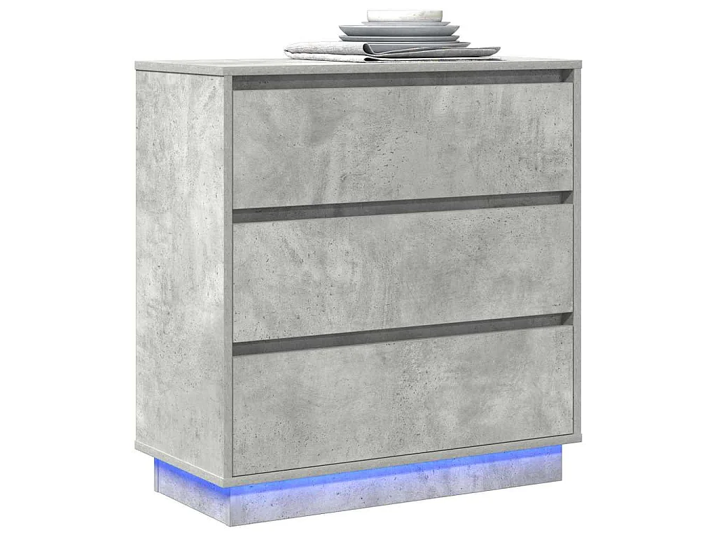 Armario de Noche con cajón con Gris Concreto 71 x 34.5 x 75 cm