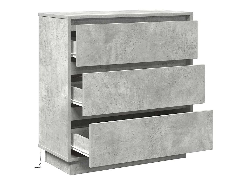 Armario de Noche con cajón con Gris Concreto 71 x 34.5 x 75 cm