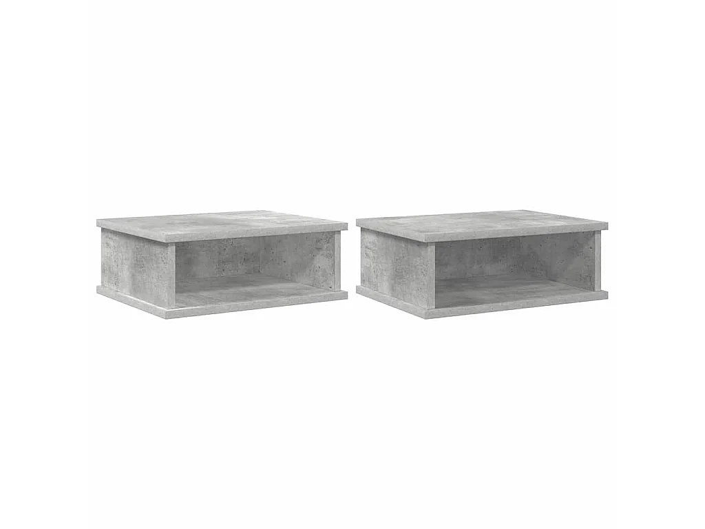 Mesita de Noche 2 piezas Gris Concreto 40 x 31 x 15 cm