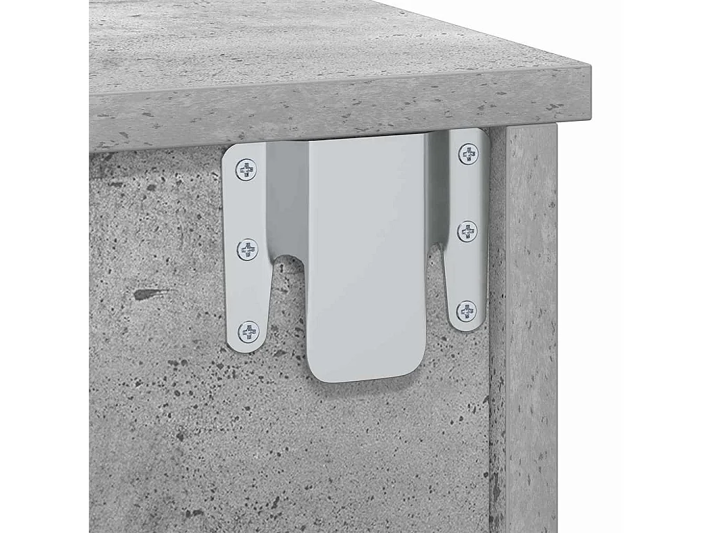 Mesita de Noche 2 piezas Gris Concreto 40 x 31 x 15 cm