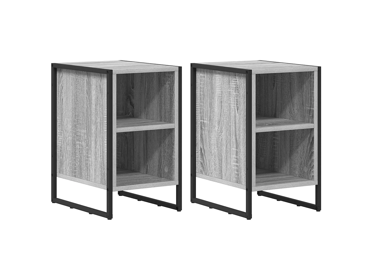 Mesa de Noche 2 piezas Gris Sonoma 39.5 x 30 x 50 cm