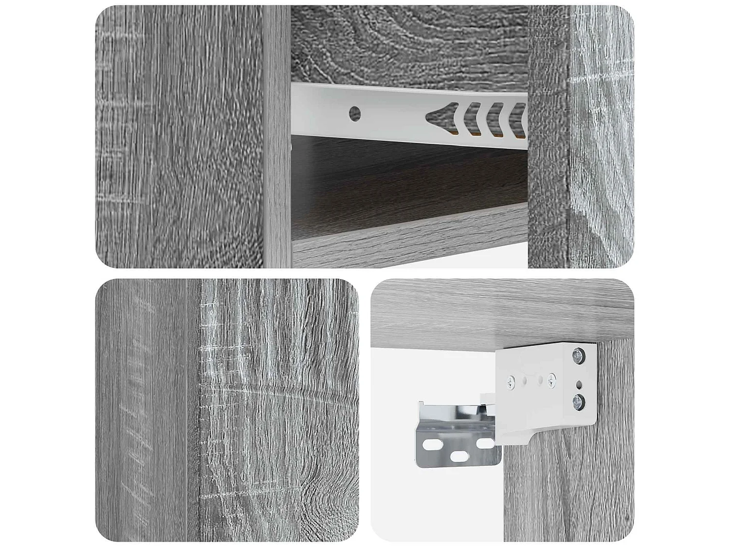 Table de chevet mural Sonoma gris 49 x 34,5 x 20 cm