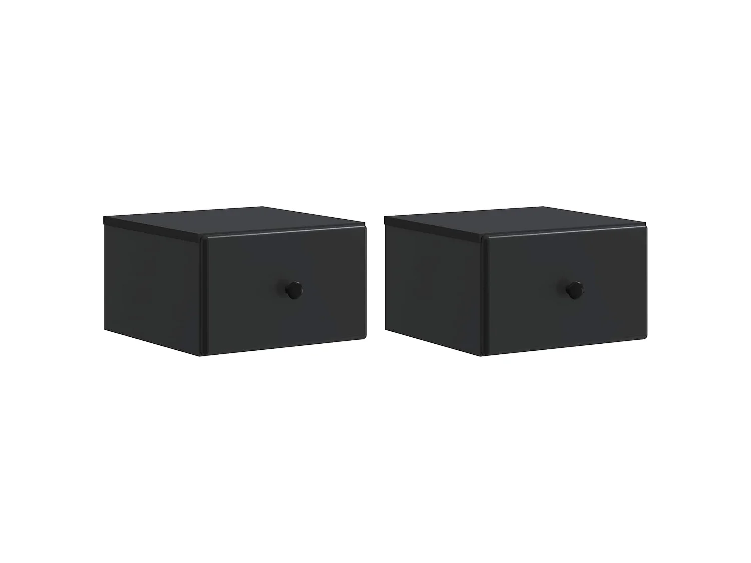 Table de chevet mural 2 pièces Noir 34,5 x 33 x 20 cm