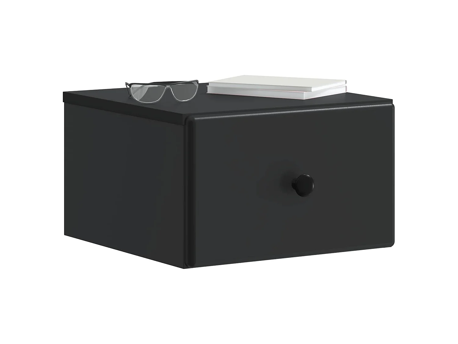 Table de chevet mural 2 pièces Noir 34,5 x 33 x 20 cm