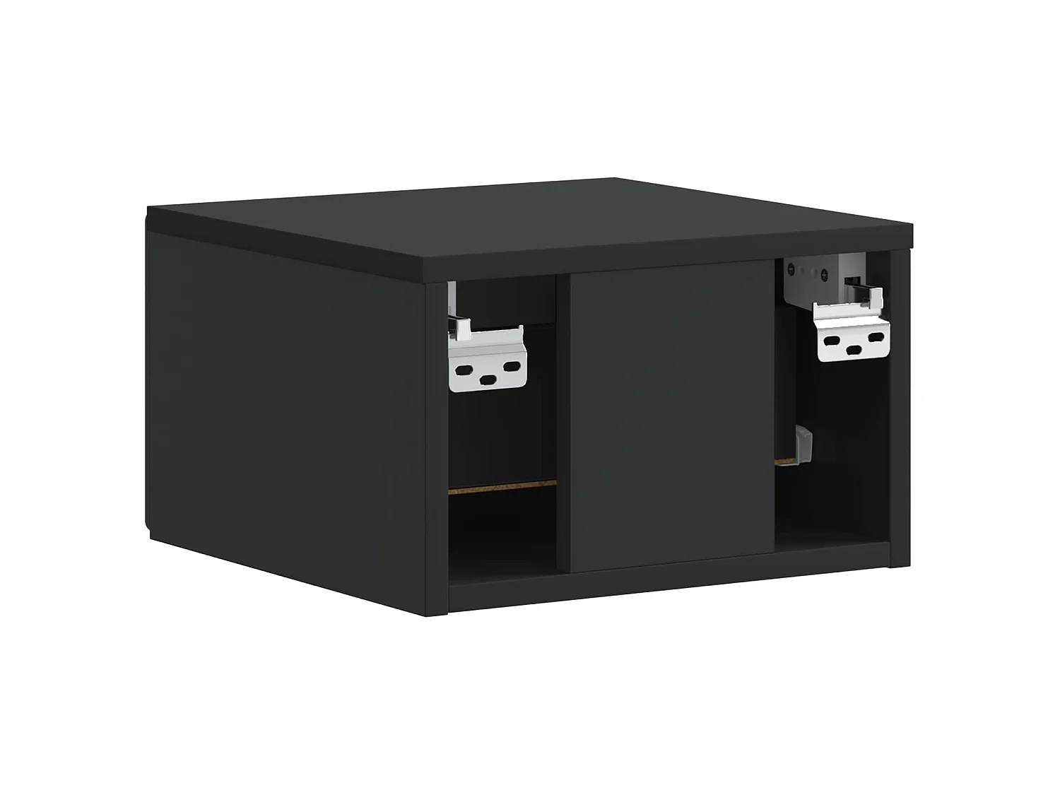 Table de chevet mural 2 pièces Noir 34,5 x 33 x 20 cm