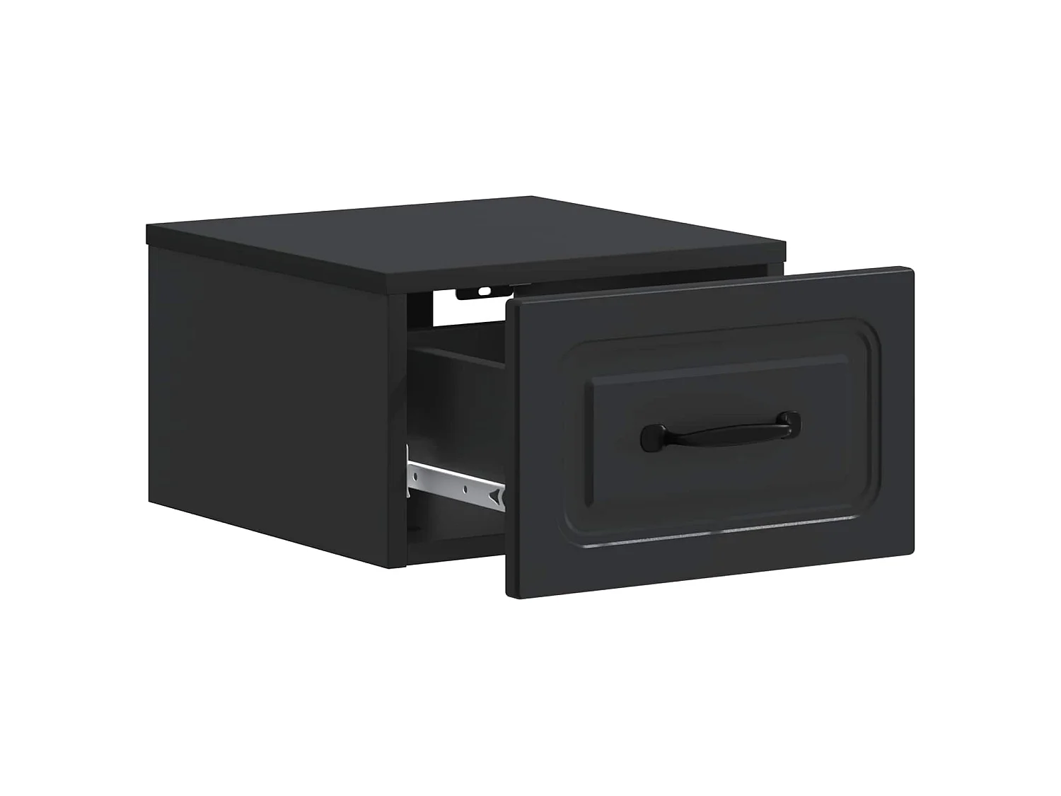 Table de chevet mural avec tiroir Noir 34,5 x 33 x 20 cm