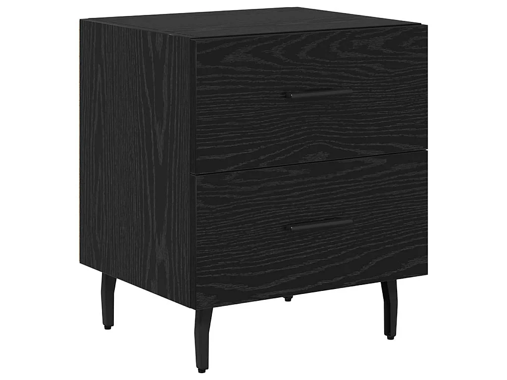 Armario de Noche con cajón 2 piezas Roble negro 40 x 35 x 47.5 cm