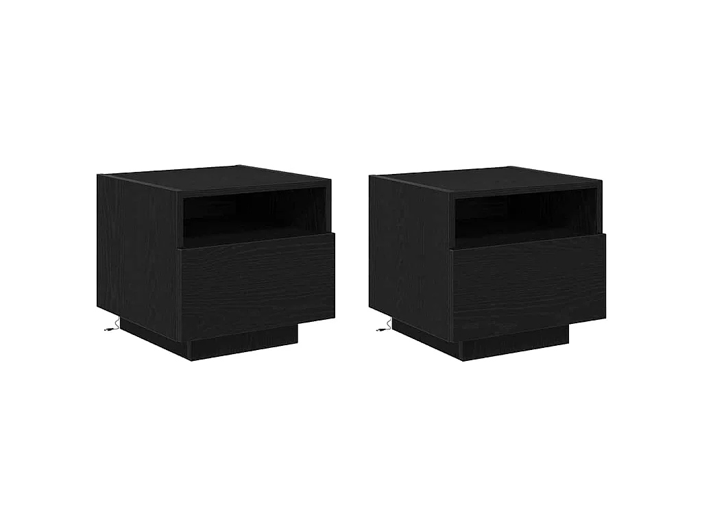 Cabecero 2 piezas Roble negro 40 x 39 x 37 cm Madera contrachapada