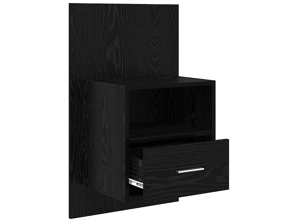 Mueble de cama con cajón 2 piezas Roble negro 48.5 x 32.5 x 80 cm
