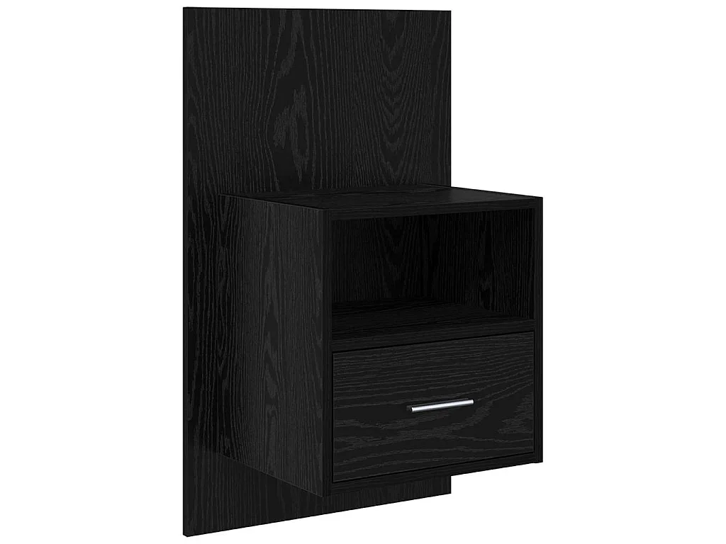 Mueble de cama con cajón 2 piezas Roble negro 48.5 x 32.5 x 80 cm