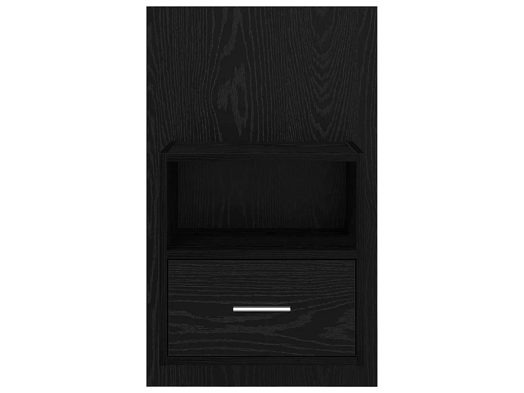 Mueble de cama con cajón 2 piezas Roble negro 48.5 x 32.5 x 80 cm