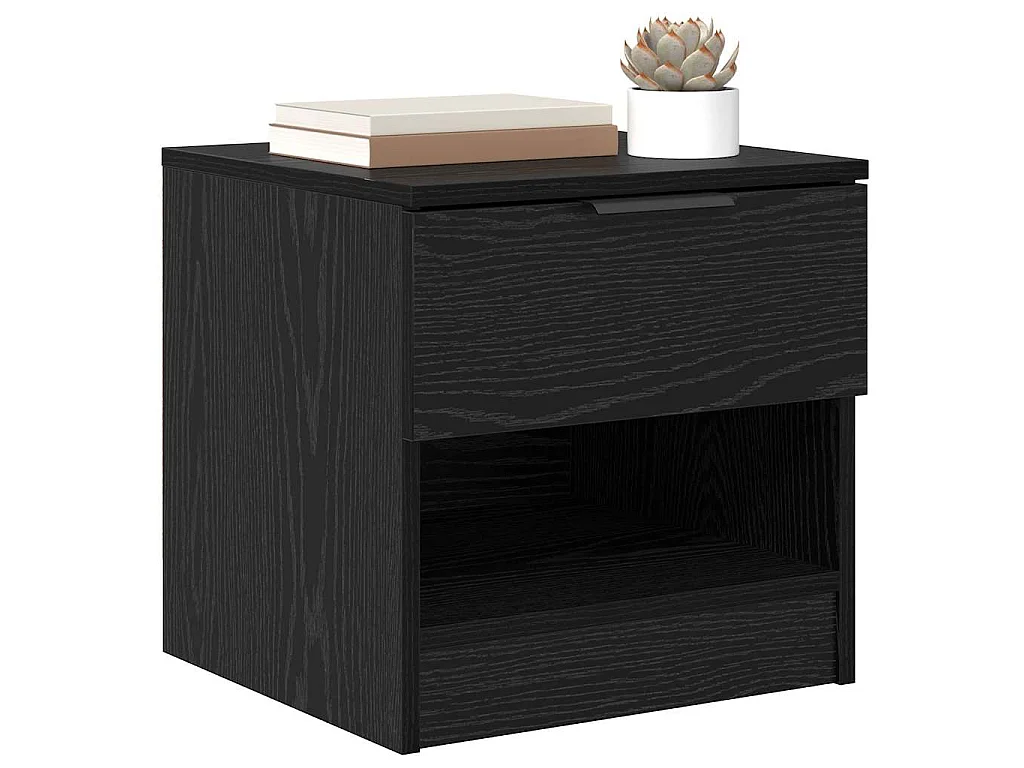 Table de chevet avec tiroir 2 pièces Chêne noir 40 x 39 x 40cm