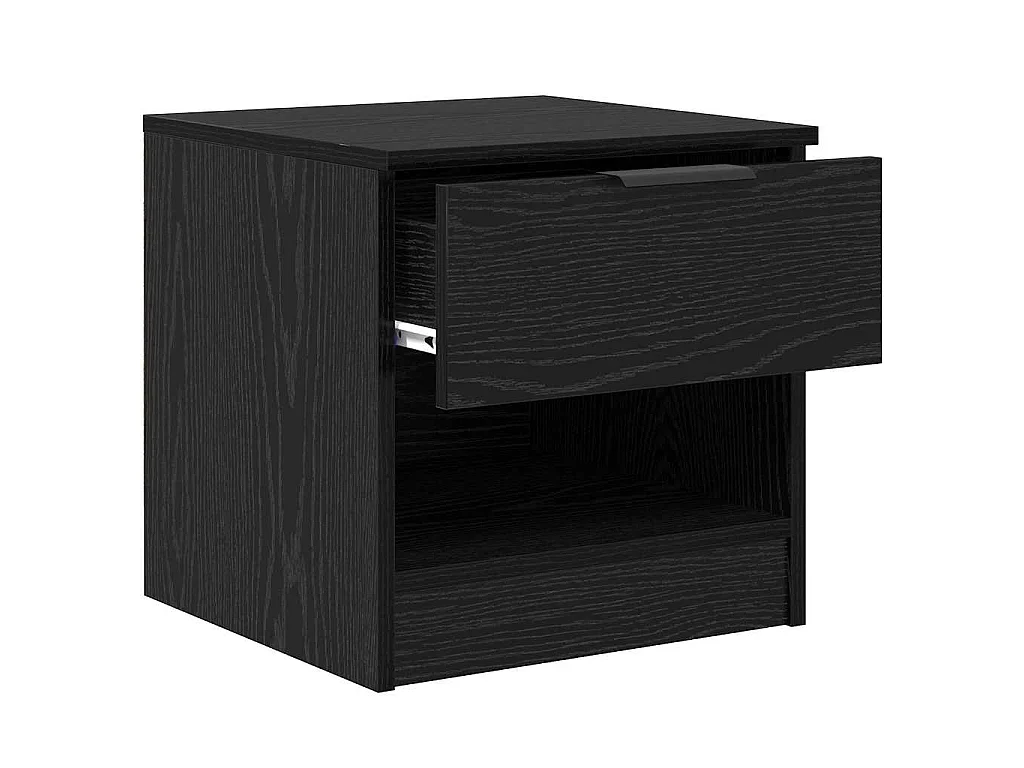 Table de chevet avec tiroir 2 pièces Chêne noir 40 x 39 x 40cm
