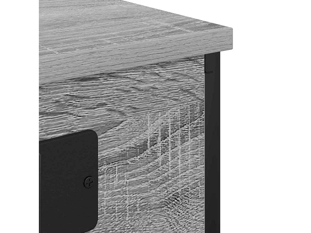 Cabinete de Noche con Estación de Carga con estante Gris sonoma