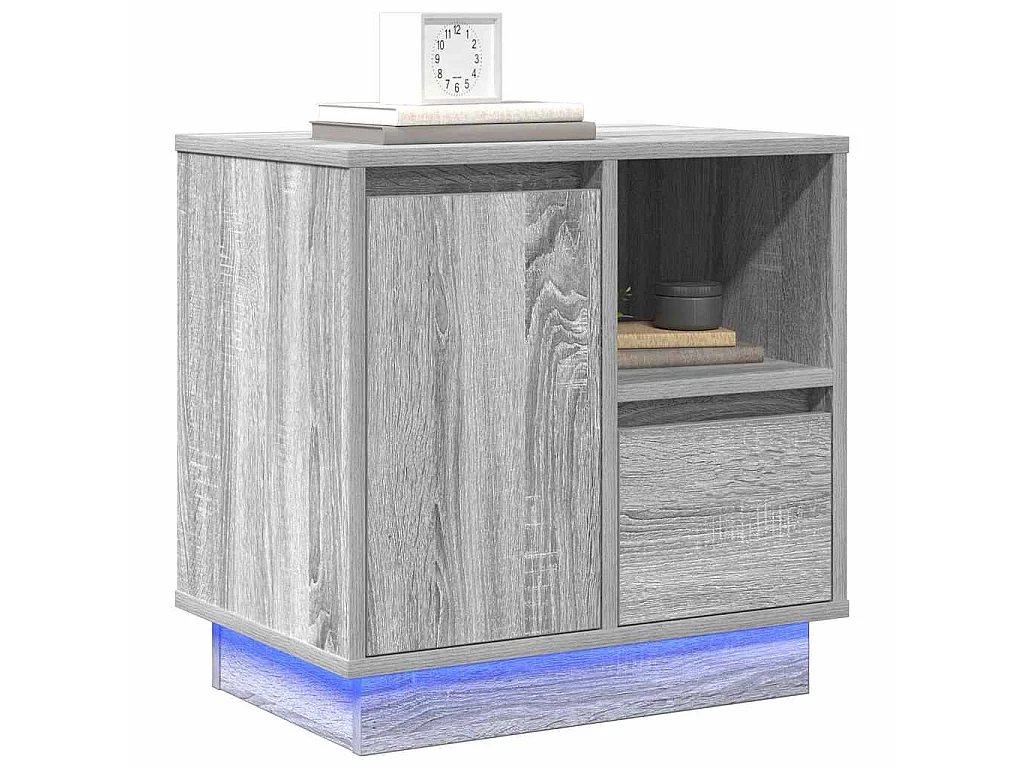 Armario de Noche con cajón con 2 piezas Gris 50 x 34.5 x 50 cm.