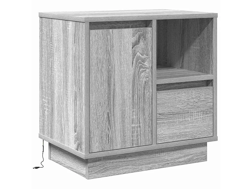 Armario de Noche con cajón con 2 piezas Gris 50 x 34.5 x 50 cm.