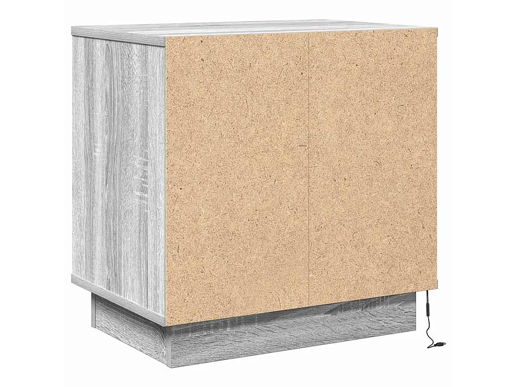 Armario de Noche con cajón con 2 piezas Gris 50 x 34.5 x 50 cm.