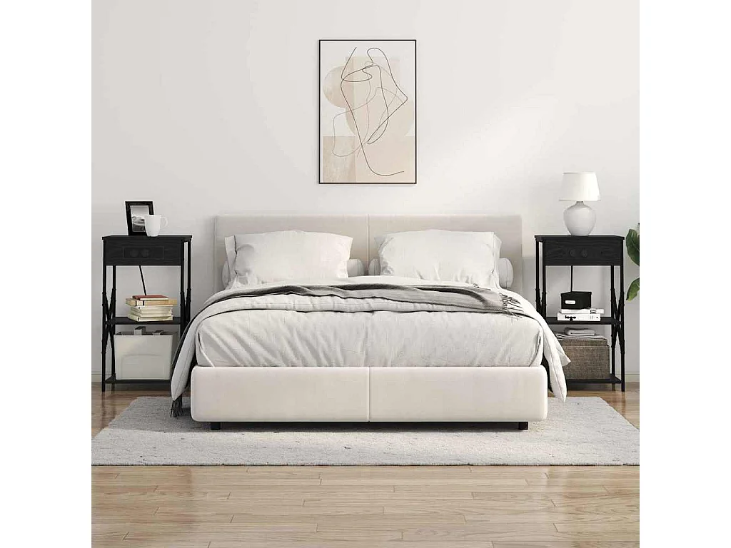 Armario de Noche con estante 2 piezas Roble negro 41 x 31 x 76 cm