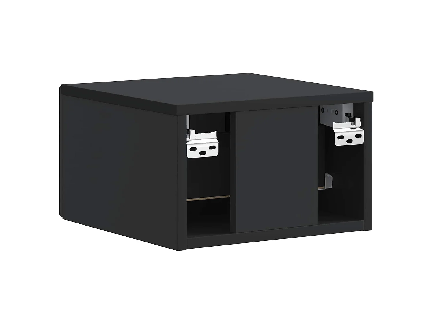 Table de chevet mural 2 pièces Noir 34,5 x 33 x 20 cm
