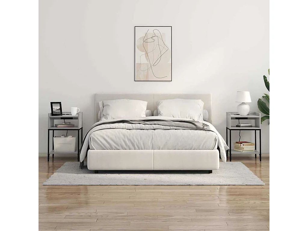 Armario de Noche con estante Gris sonoma 40 x 40 x 61 cm