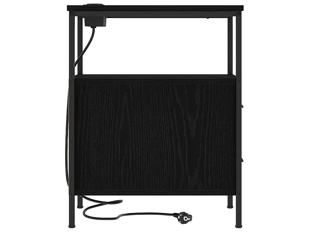 Mesa de Noche Roble negro 30 x 48 x 61 cm Madera contrachapada