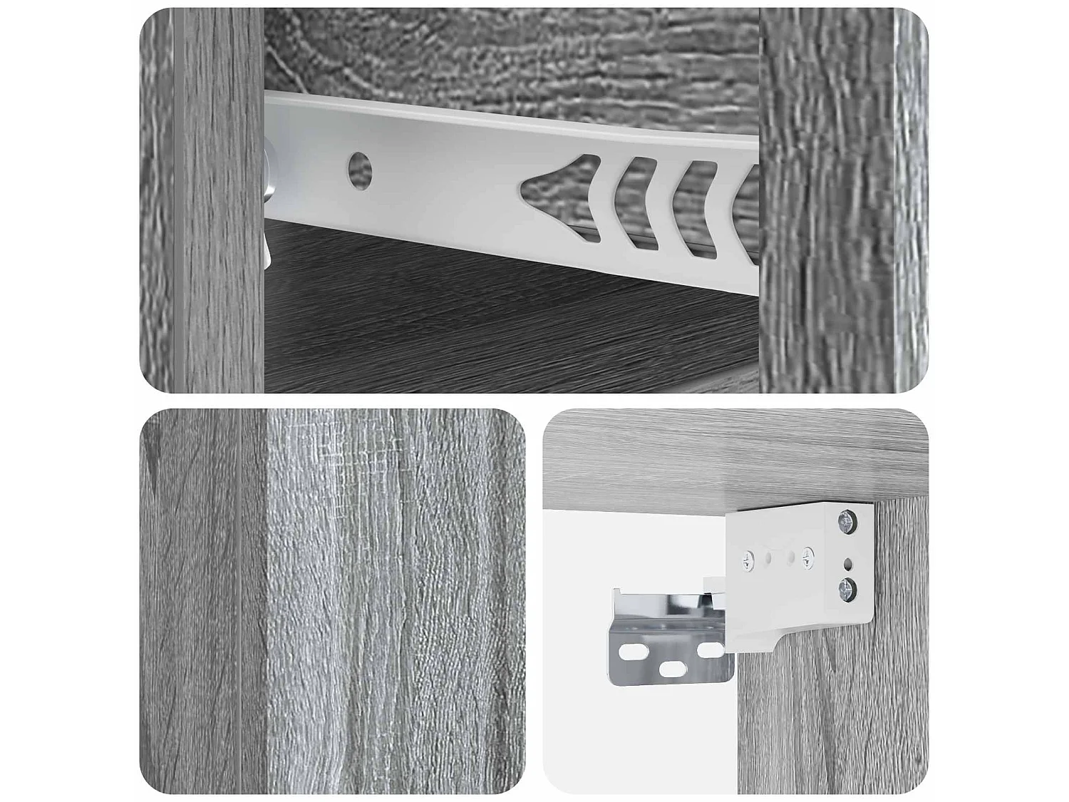 Table de chevet mural Sonoma gris 33 x 34,5 x 24 cm
