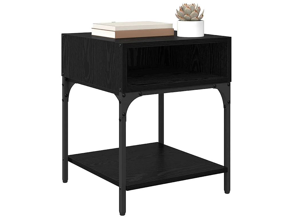 Table de chevet Chêne noir 40 x 40 x 50 cm Bois d'ingénierie