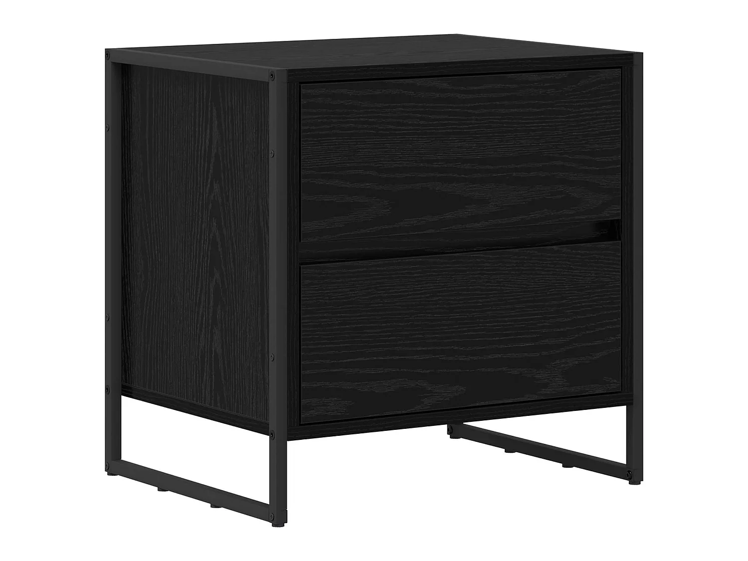 Mesa de Noche con cajón Roble Negro 50 x 39.5 x 50 cm