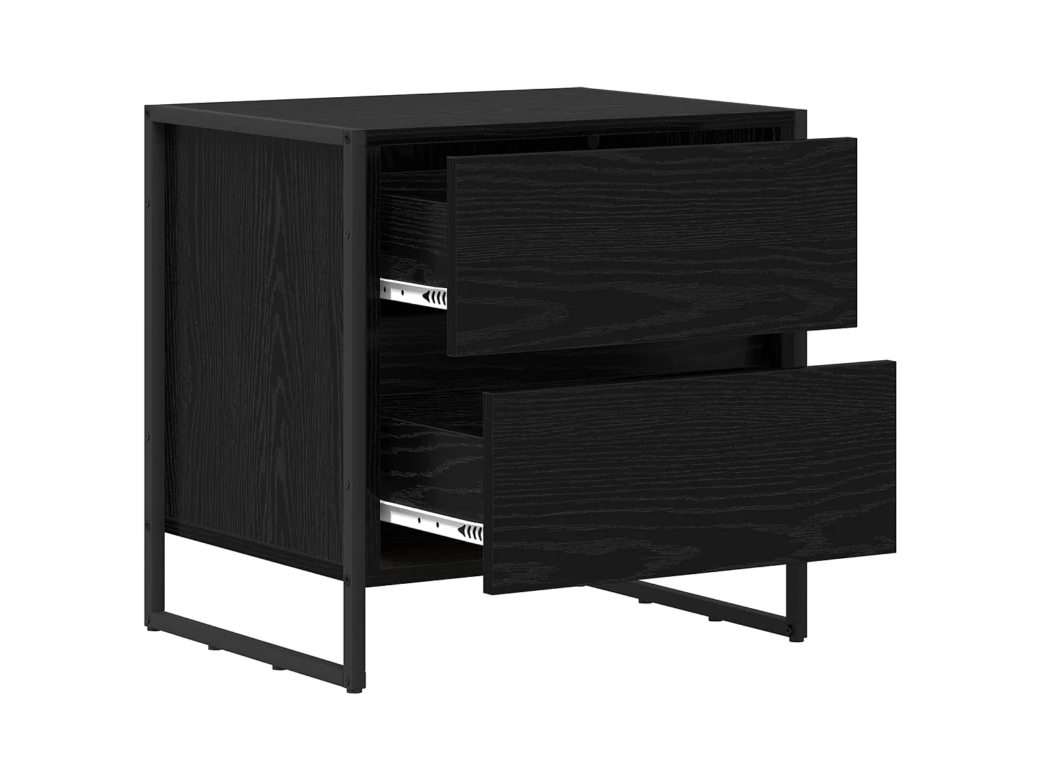 Mesa de Noche con cajón Roble Negro 50 x 39.5 x 50 cm