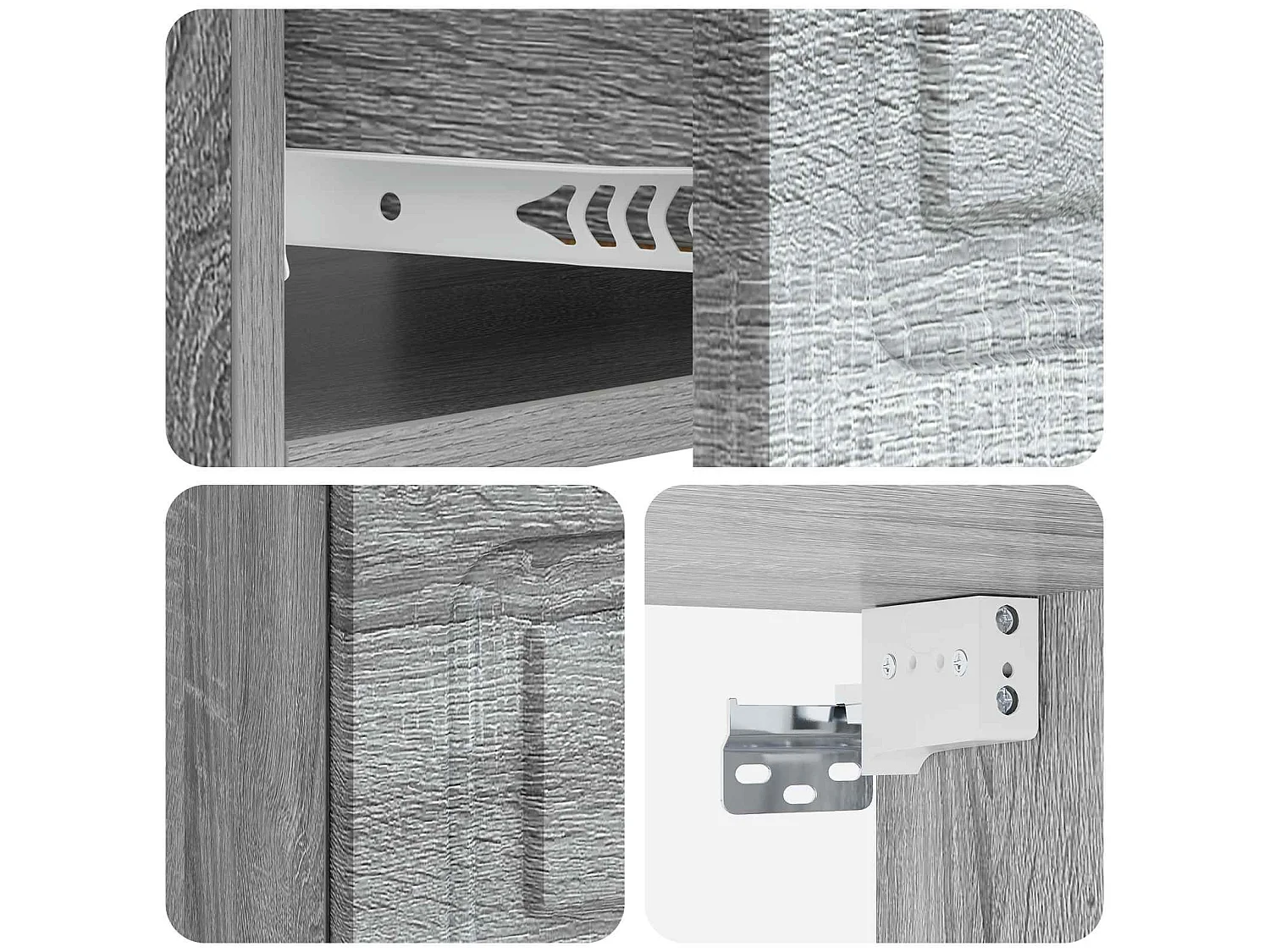 Table de chevet mural Sonoma gris 49 x 34,5 x 20 cm