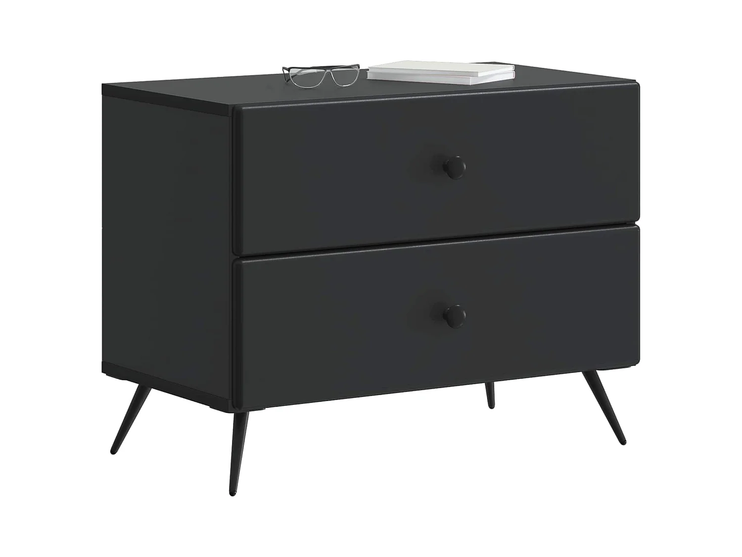 Table de chevet Noir 62 x 34,5 x 47,5 cm Bois d'ingénierie