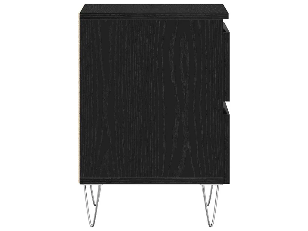 Armario de Noche con cajón 2 piezas Roble negro 40 x 35 x 50 cm