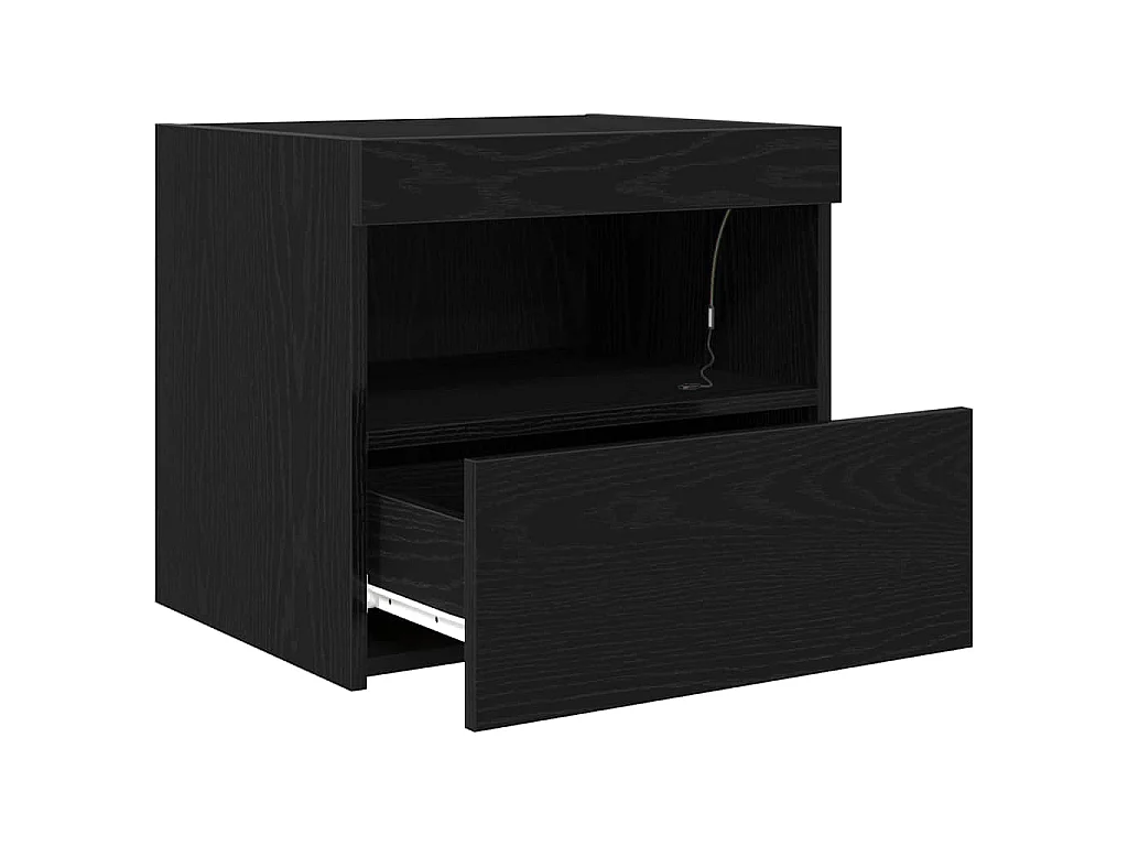 Cabinet de Noche con cajón 2 piezas Roble negro 50 x 40 x 45 cm
