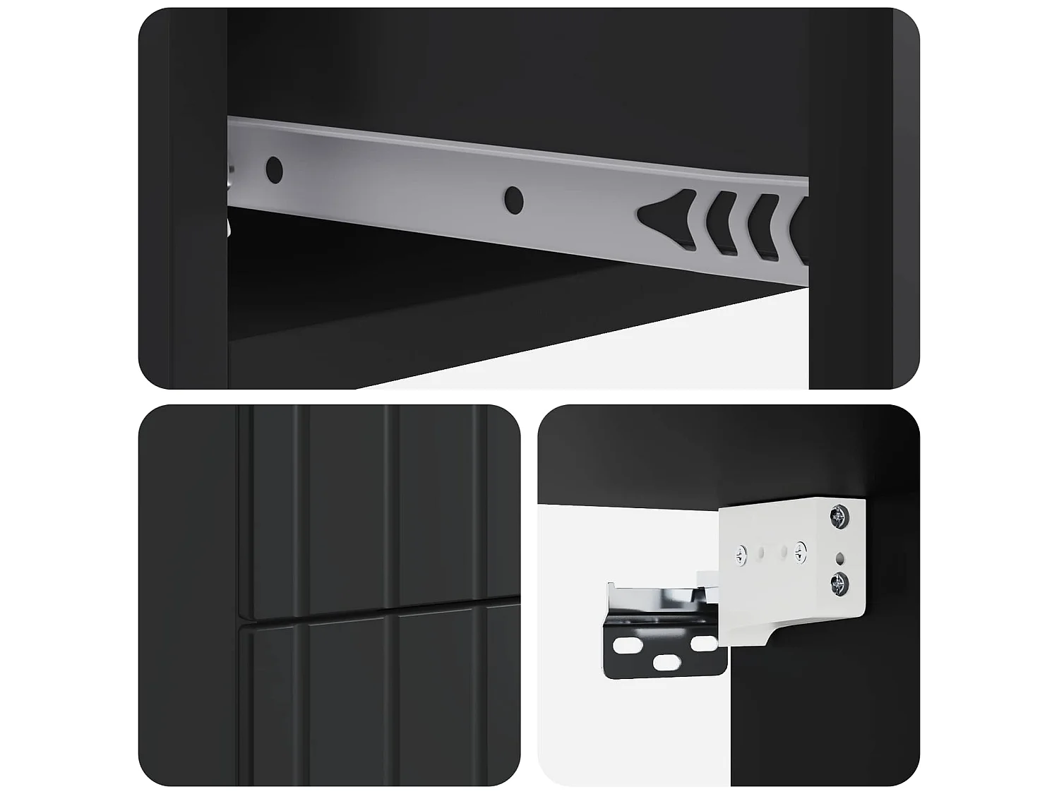 Table de chevet mural avec tiroir Noir 33 x 34,5 x 43 cm