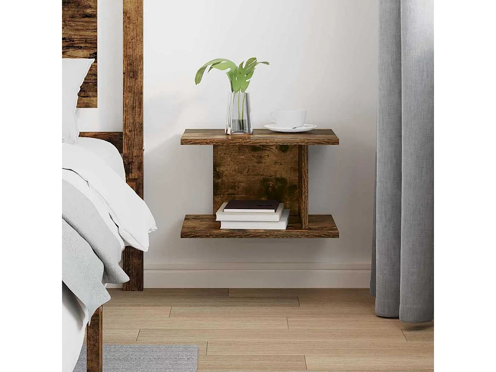 Table de chevet Chêne fumé 40 x 30 x 25 cm Bois d'ingénierie