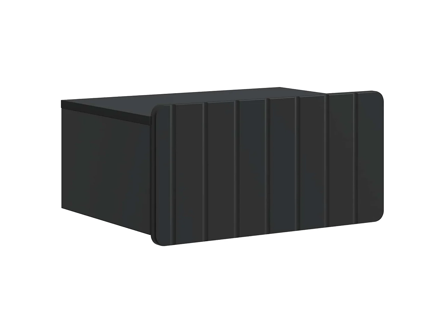 Table de chevet mural 2 pièces Noir 49 x 34,5 x 24 cm