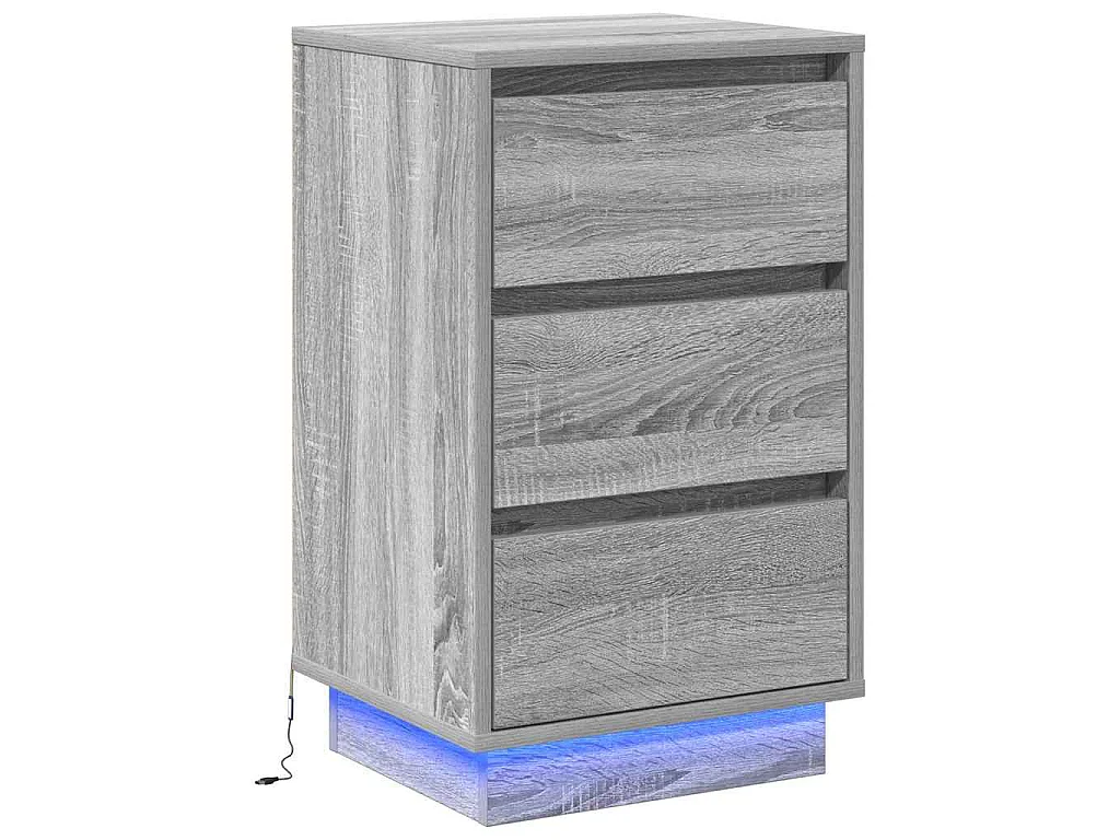 Armario de Noche Gris 39 x 34.5 x 65 cm Madera contrachapada