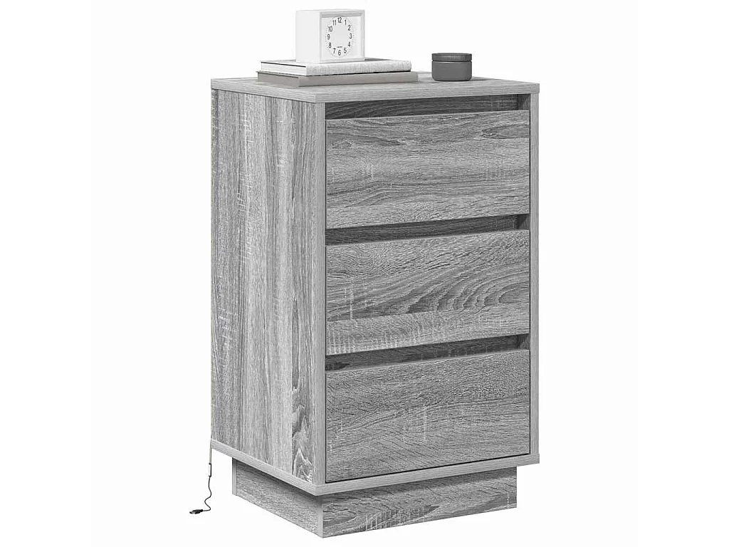 Armario de Noche Gris 39 x 34.5 x 65 cm Madera contrachapada