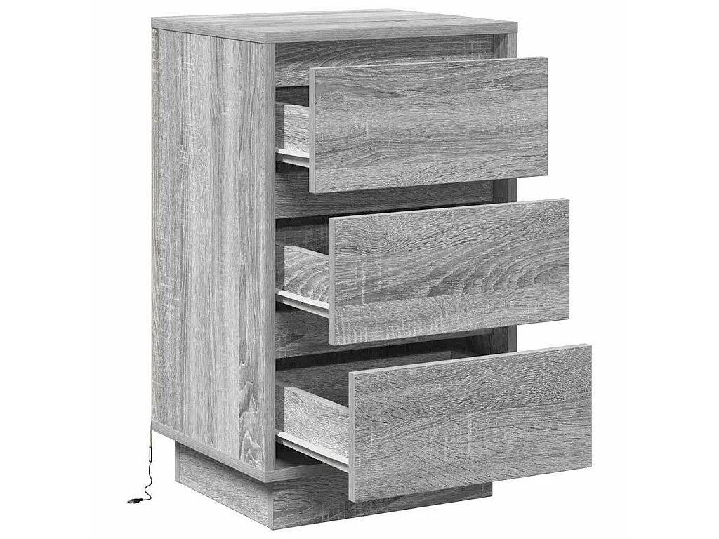 Armario de Noche Gris 39 x 34.5 x 65 cm Madera contrachapada