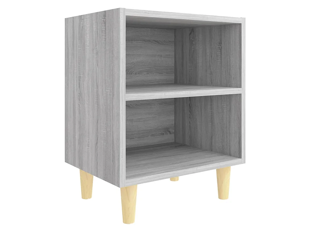 Table de chevet avec pieds en bois Sonoma gris 40x30x50 cm