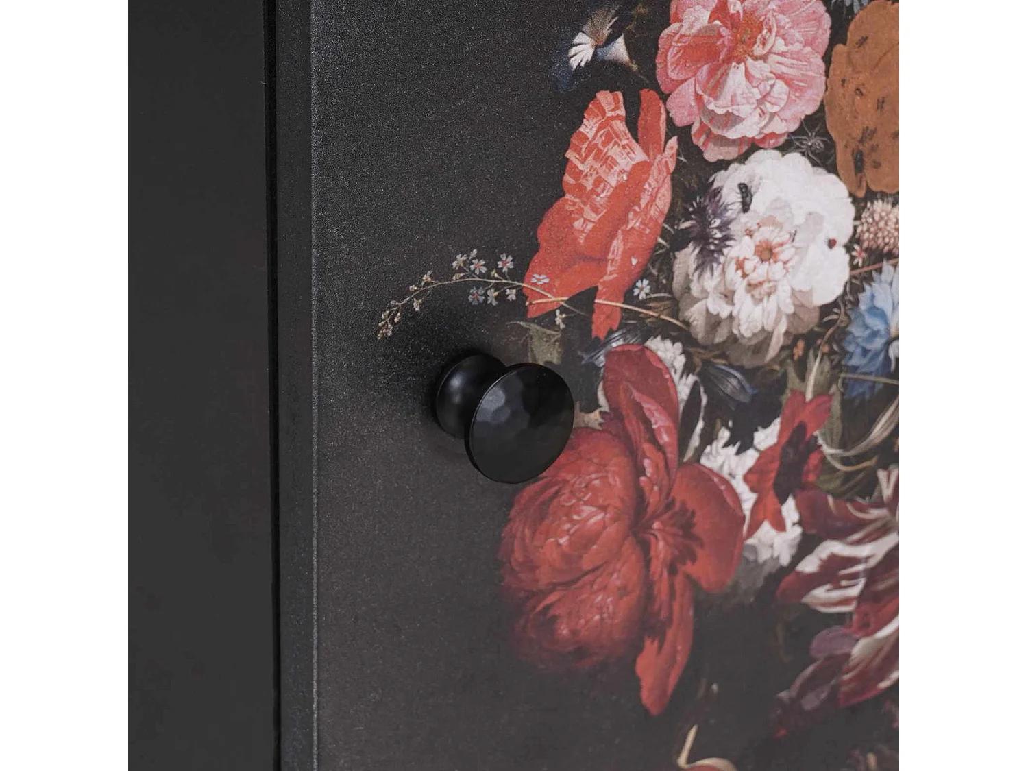 Cabinet de noche con puerta Negro 40 x 33 x 46 cm